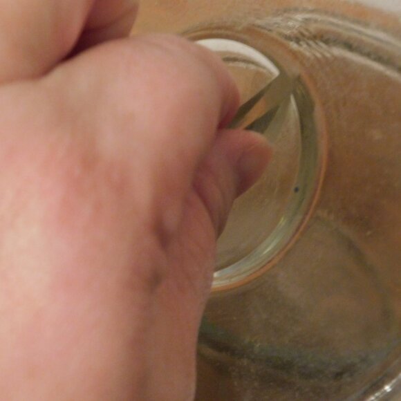 Beveled Glass Jar with Lid Cookie Jar, fruit jar, 12 oz - Picture 2 of 4